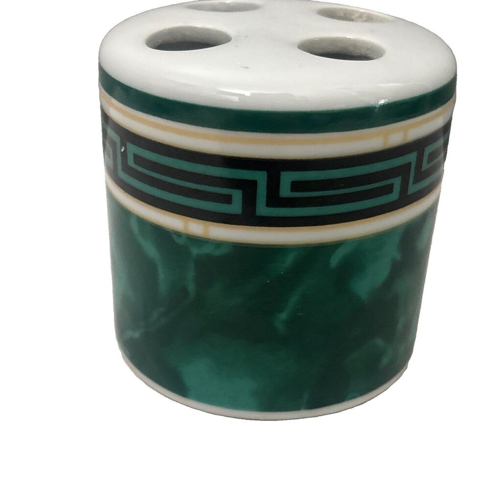 Toothbrush Holder Bathroom Greek Key Pattern 3” Tall